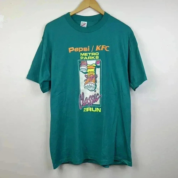90s Vintage Pepsi/KFC Metro Parks Classic Run T-Shirt - Picture 1 of 5